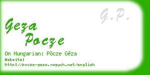 geza pocze business card