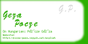 geza pocze business card